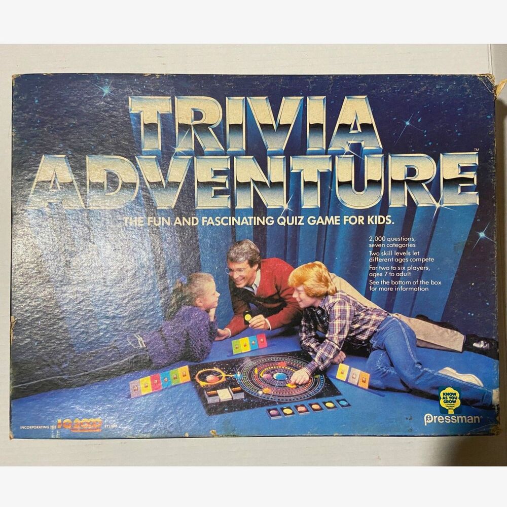 Complete Pressman Vintage 1983 Retro Trivia Adventure Board Game Complete!